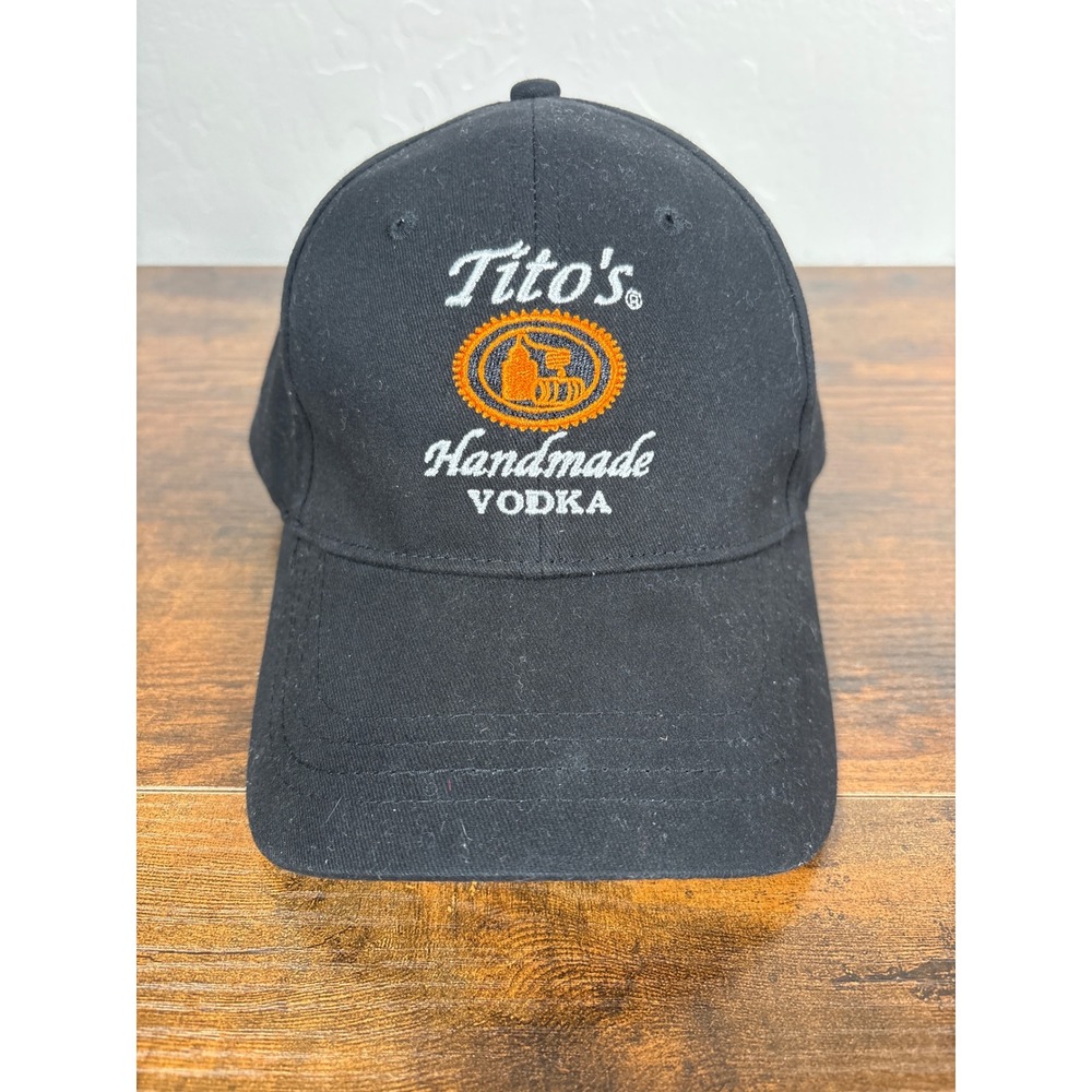 Titos Handmade Vodka Black Baseball Cap Austin Texas Adjustable Strapback Hat